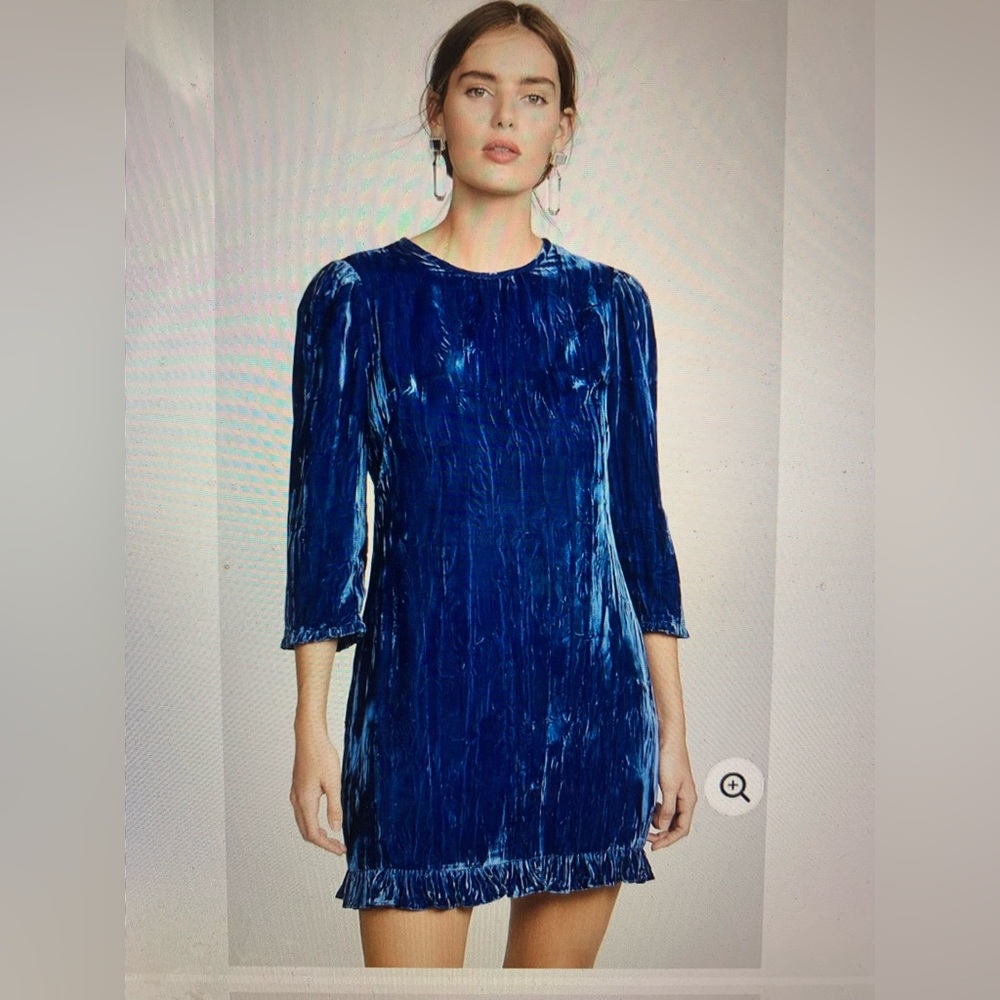 Shoshanna Rula blue velvet dress